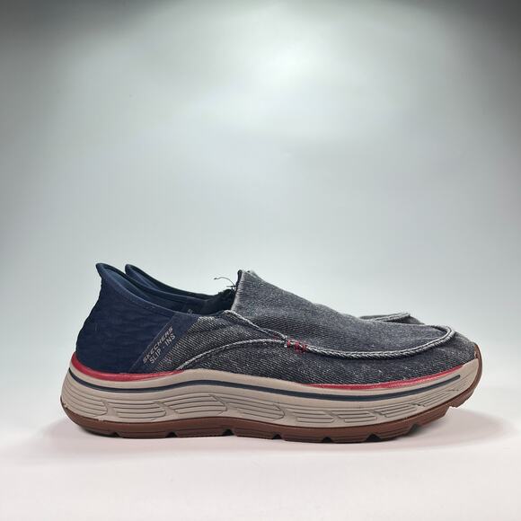 Skechers Slip-ins Navy Blue Slip On Comfort Walking Shoes 204839 Men's Size 9.5 - Picture 1 of 10